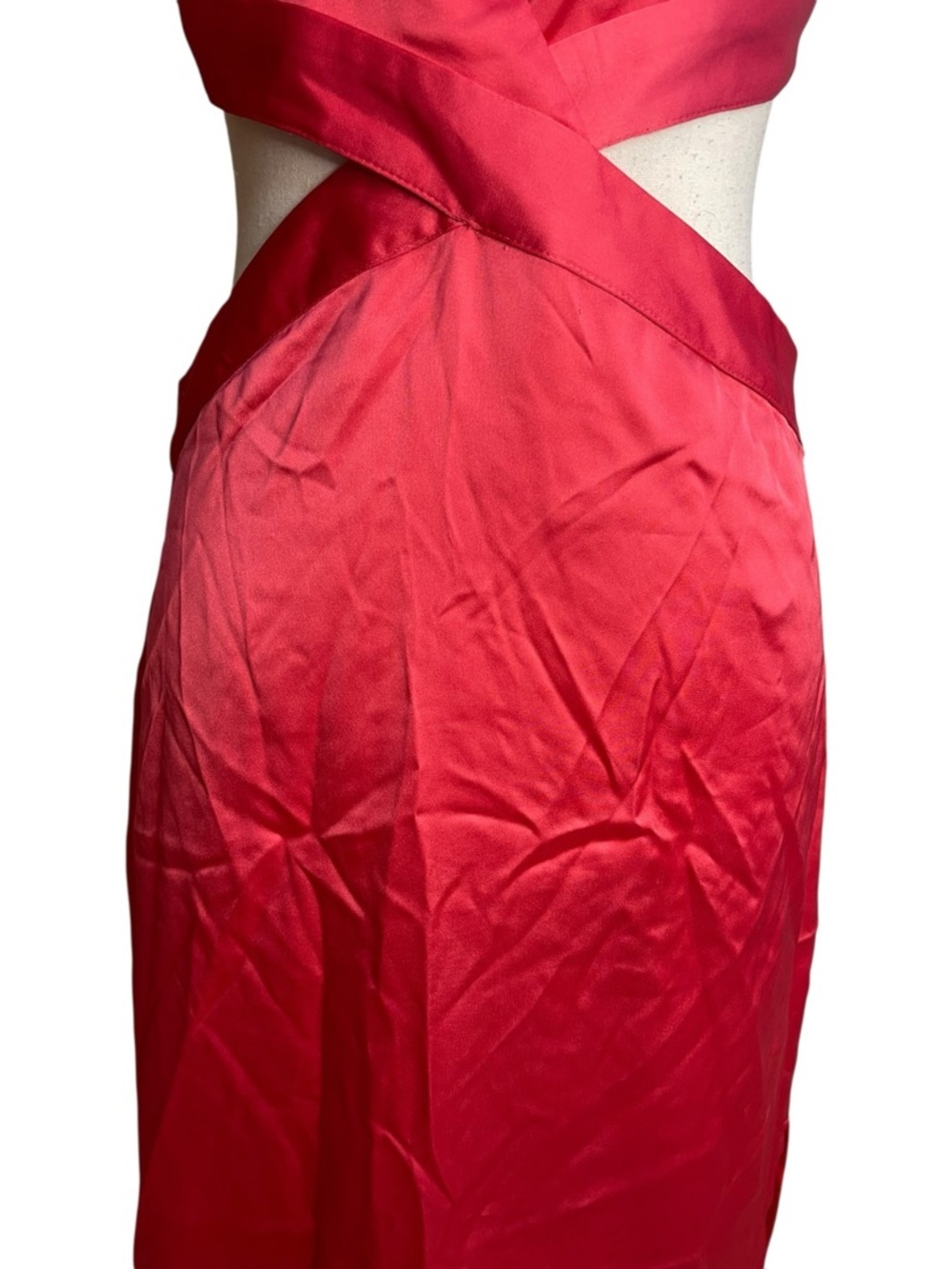 Zara Satin Cut-Out Midi Dress Pink - Picture 3 of 16